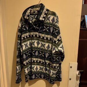 Just My Size Blue and Green Patterned Ski Jacket